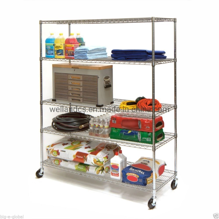 NSF Approval Adjustable Chrome Wire Steel Garage Storage Tools Rack Shelf